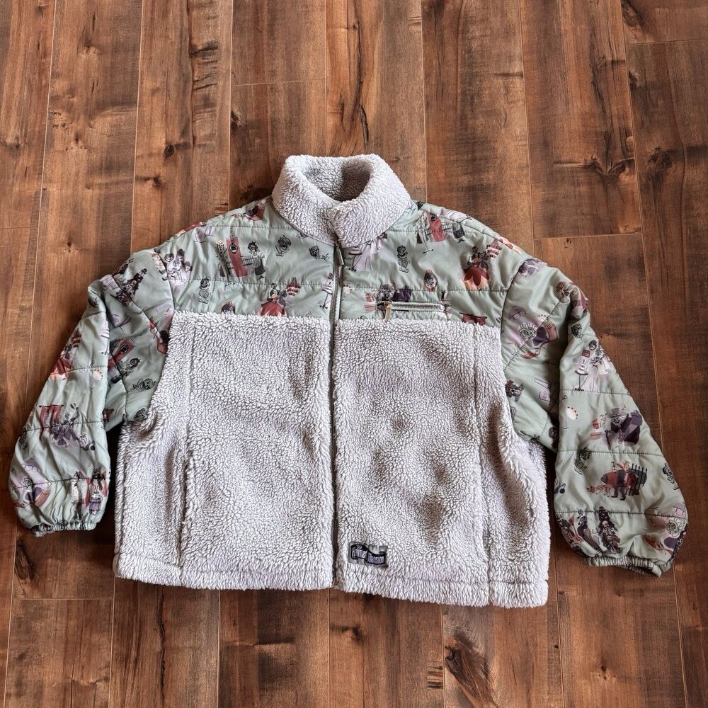 Disney Parks Haunted Mansion Sherpa Full Zip Jacket Women’s Size XL Ghosts Leota